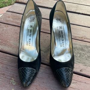 Bruno Magli black suede pumps